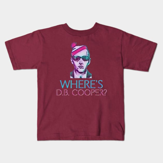 Where’s D.B. Cooper Kids T-Shirt by Kitta’s Shop